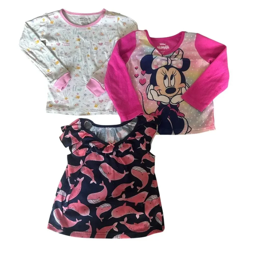 Girls Toddler Pajama Tops 3T-4T Bundle Minnie Mouse Carter's Princess